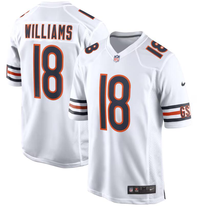 Men Chicago Bears 18 Caleb Williams Nike white Alternate 2024 NFL Draft First Round Pick Player Game Jersey